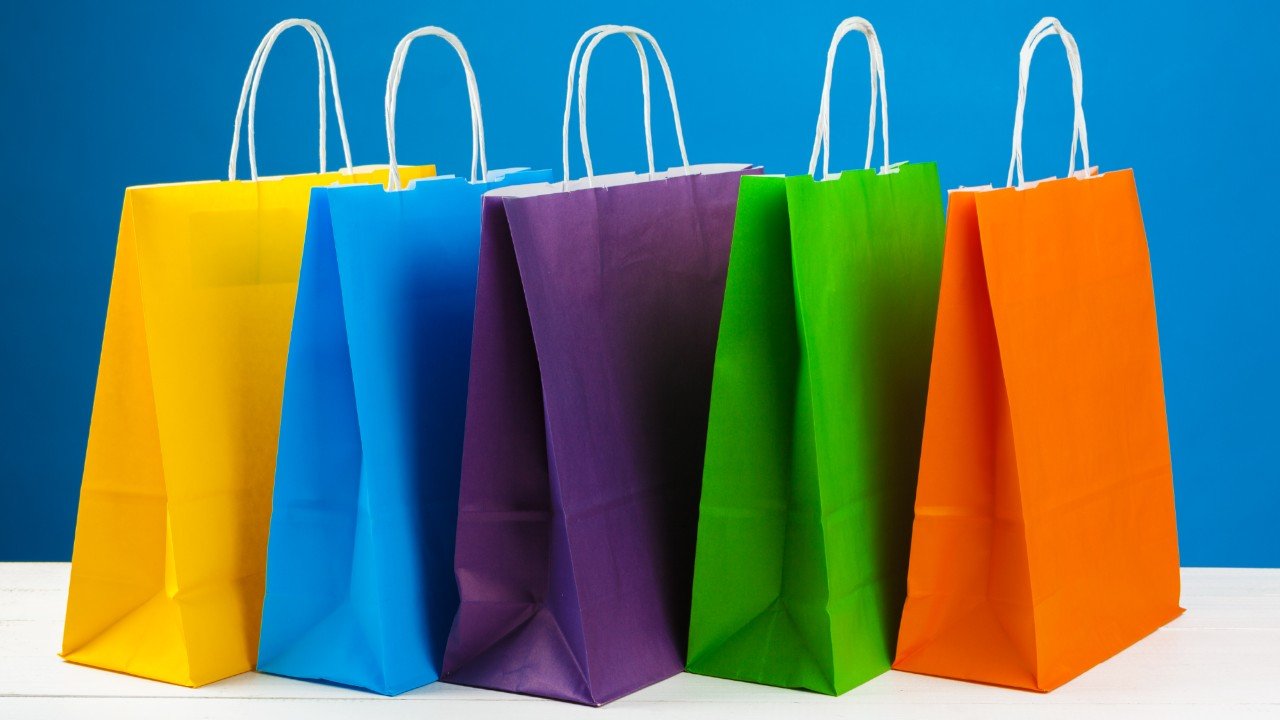 Colored paper bags bulk sale