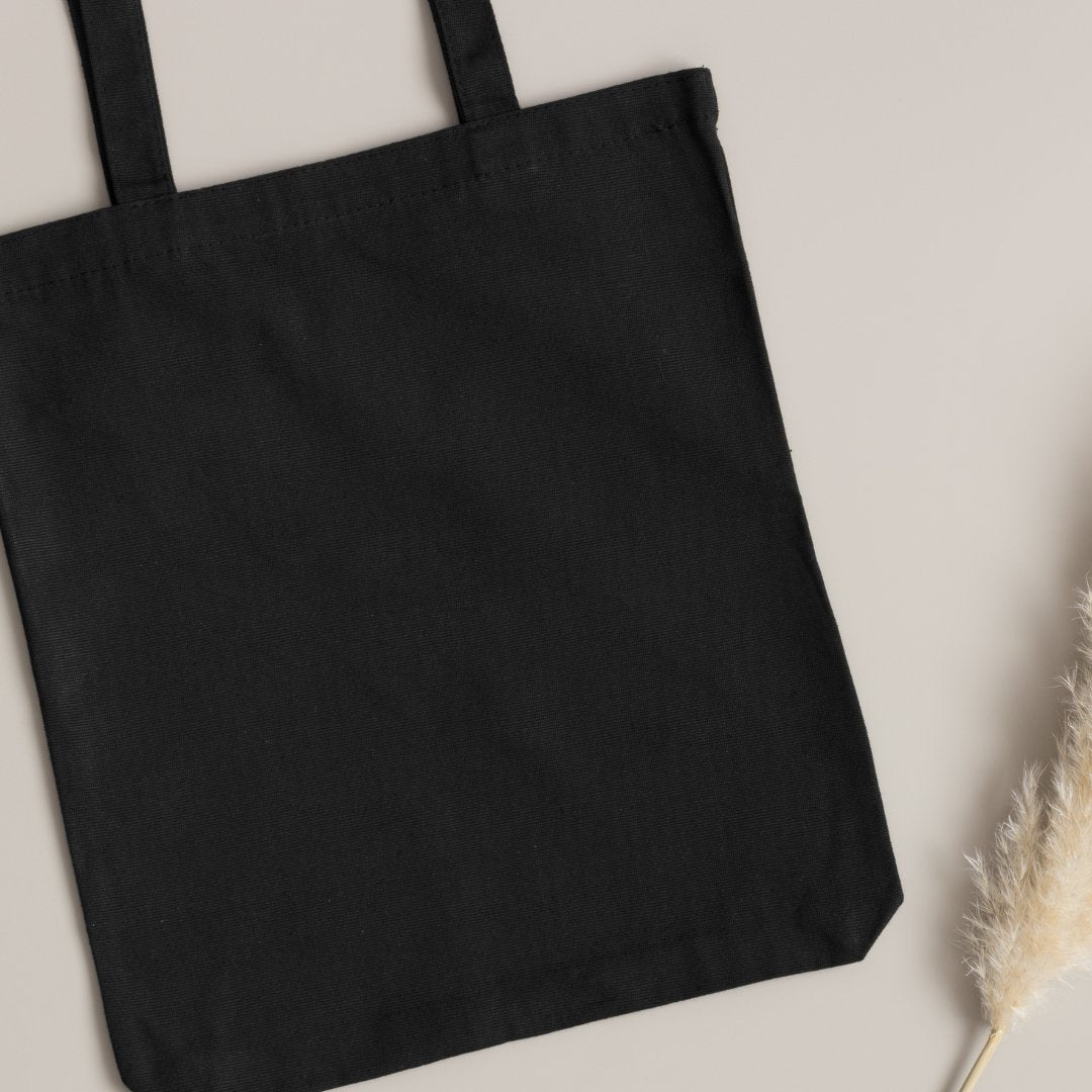 100% Organic Calico Tote Bags - Black - PackQueen