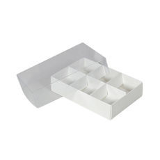 6 Pack Chocolate Box with Clear Lid - Paperboard (285gsm) (Base, Insert & Clear Lid)