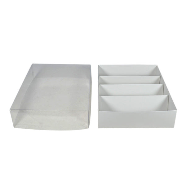 24 Macaron Box with Clear Lid - Paperboard (285gsm) (Base, Insert & Clear Lid)