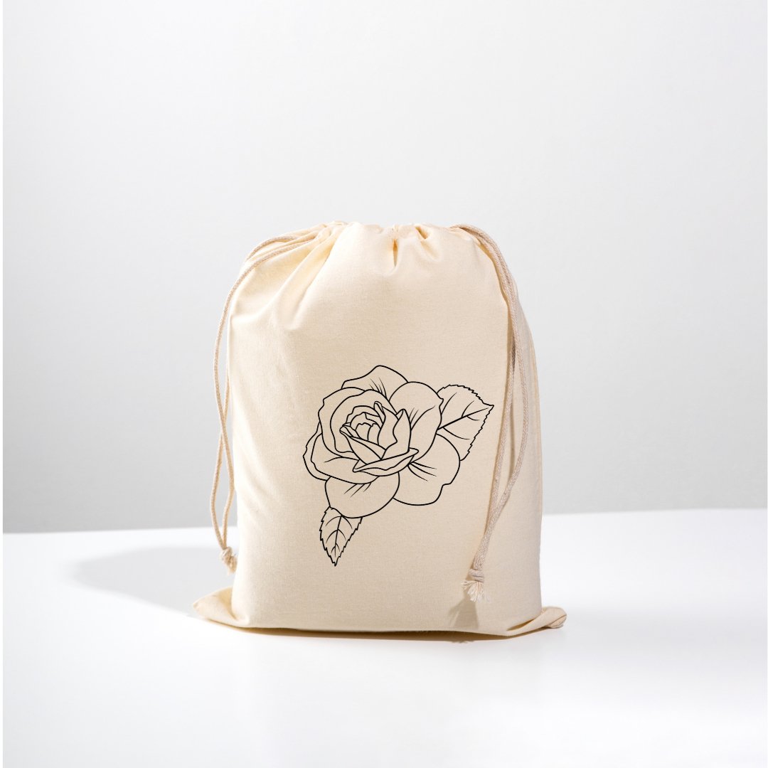 Express Value Calico Drawstring Bags (Plain or Printed) - PackQueen