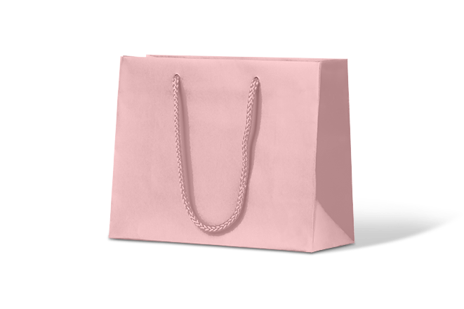 Extra Small - Matt Pale Pink Laminated European Gift Bag - 200 Pack - PackQueen