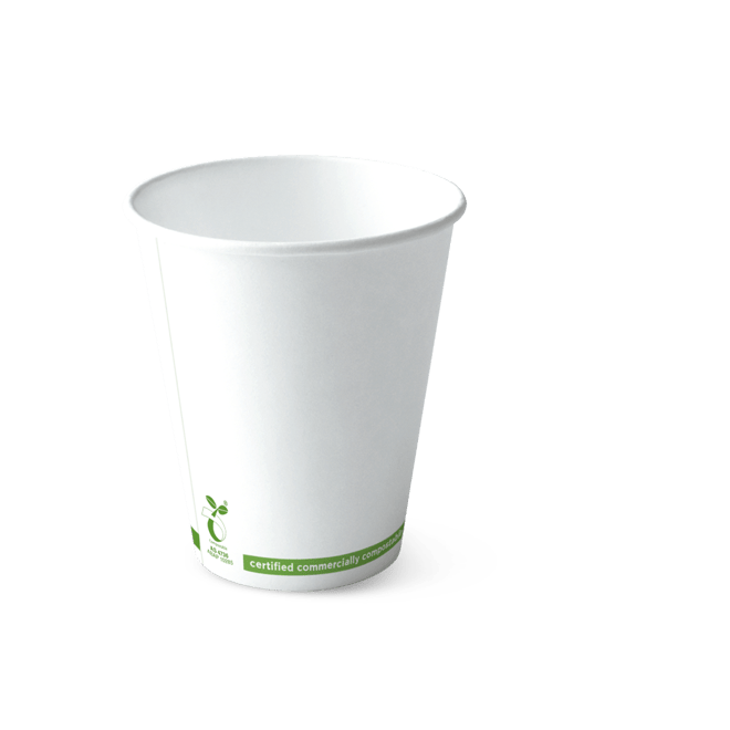 SINGLE WALL PLA HOT CUP - GREENSTRIPE - Assorted Sizes Available - PackQueen