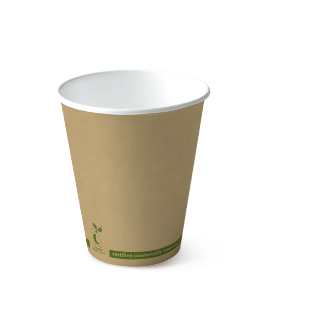 SINGLE WALL PLA HOT CUP - GREENSTRIPE - Assorted Sizes Available - PackQueen