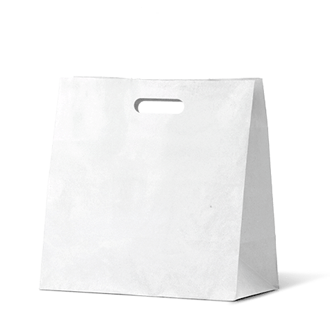 Small White Kraft Paper Takeaway Bag - 250PK - PackQueen