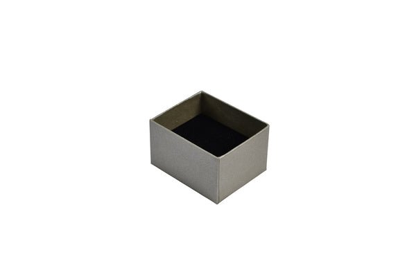 Rigid Cardboard Standard Small Jewellery Box for Rings, Earrings, Pendants or Hoops - Metallic Silver - PackQueen