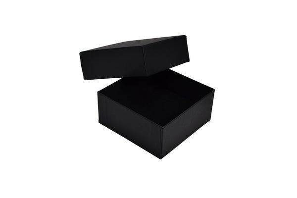 Rigid Cardboard Standard Square Jewellery Box - Matt Black - PackQueen