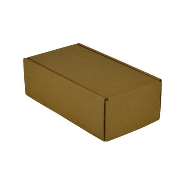 SAMPLE - E Flute - One Piece Postage & Mailing Box 15186 - Kraft Brown - PackQueen