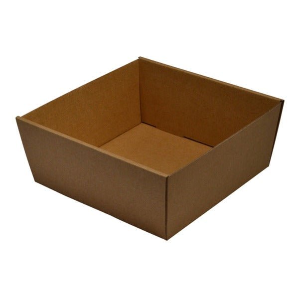 SAMPLE - Imported Medium Brown Square Catering Tray [80mm High] with optional lid (Sold Separately) - PackQueen