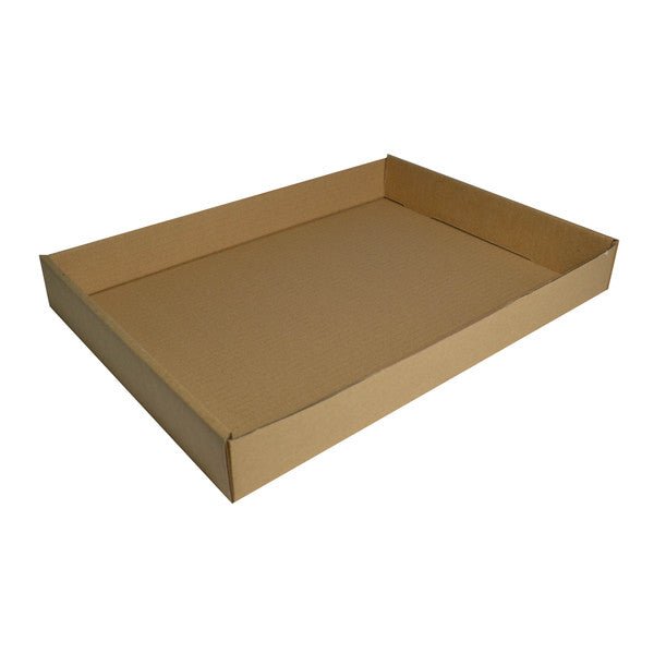 SAMPLE - Large Cardboard Self Locking Food Tray - Kraft Brown - PackQueen