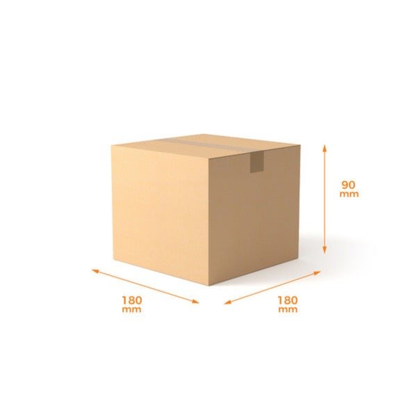SAMPLE - RSC Shipping Carton Half 180 Cube - 1C Kraft Brown (180 x 180 x 90mm) - PackQueen